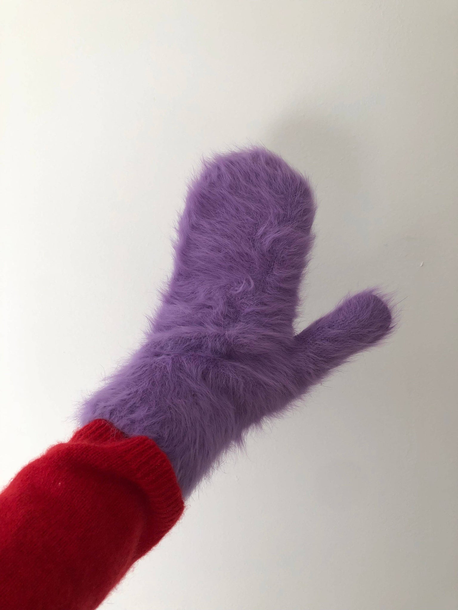 FLUFFY ANGORA MITTENS - crystal brights