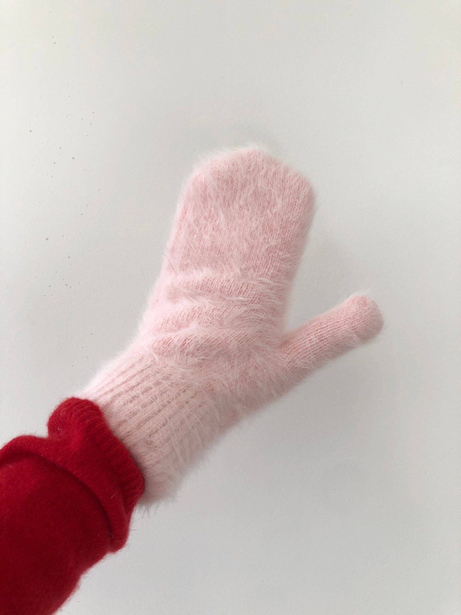 FLUFFY ANGORA MITTENS - crystal brights