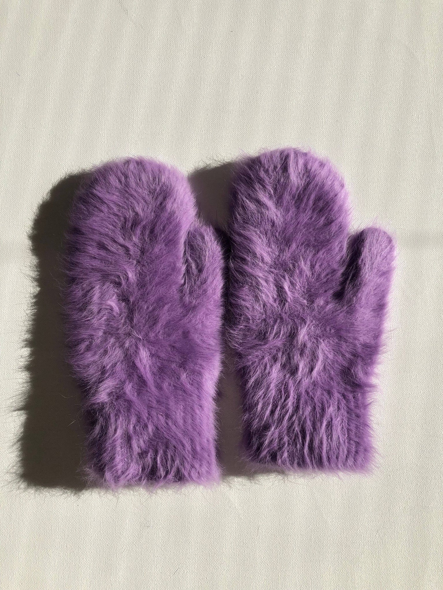 FLUFFY ANGORA MITTENS - crystal brights