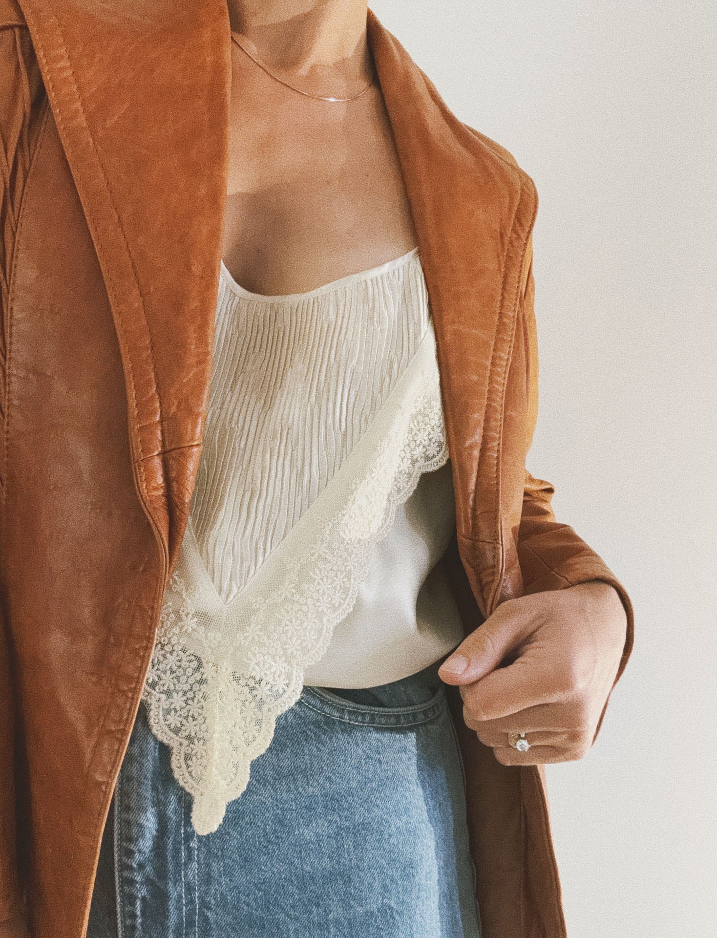 Silky Lace Bandana Cami, Ivory