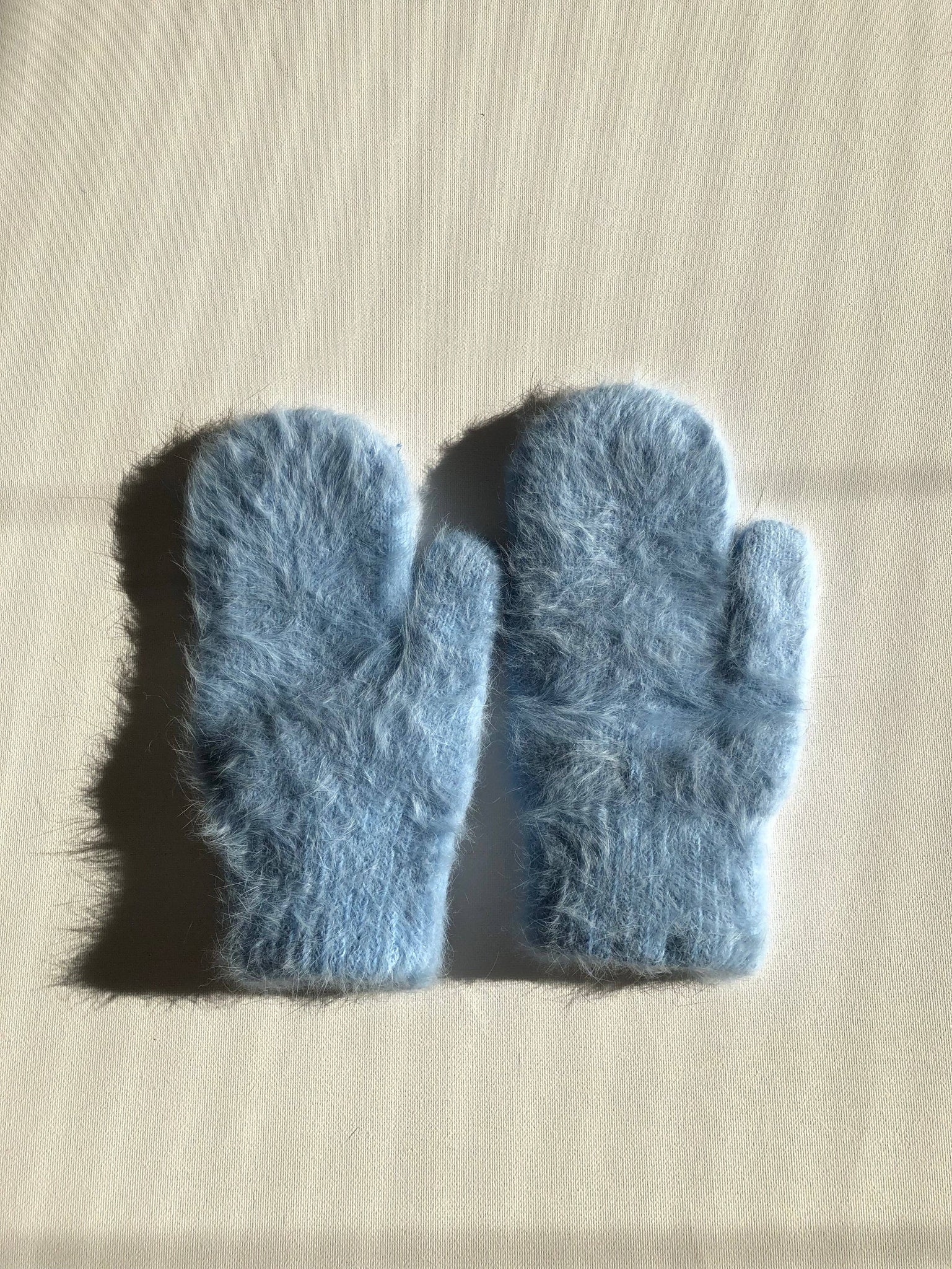 FLUFFY ANGORA MITTENS - crystal brights