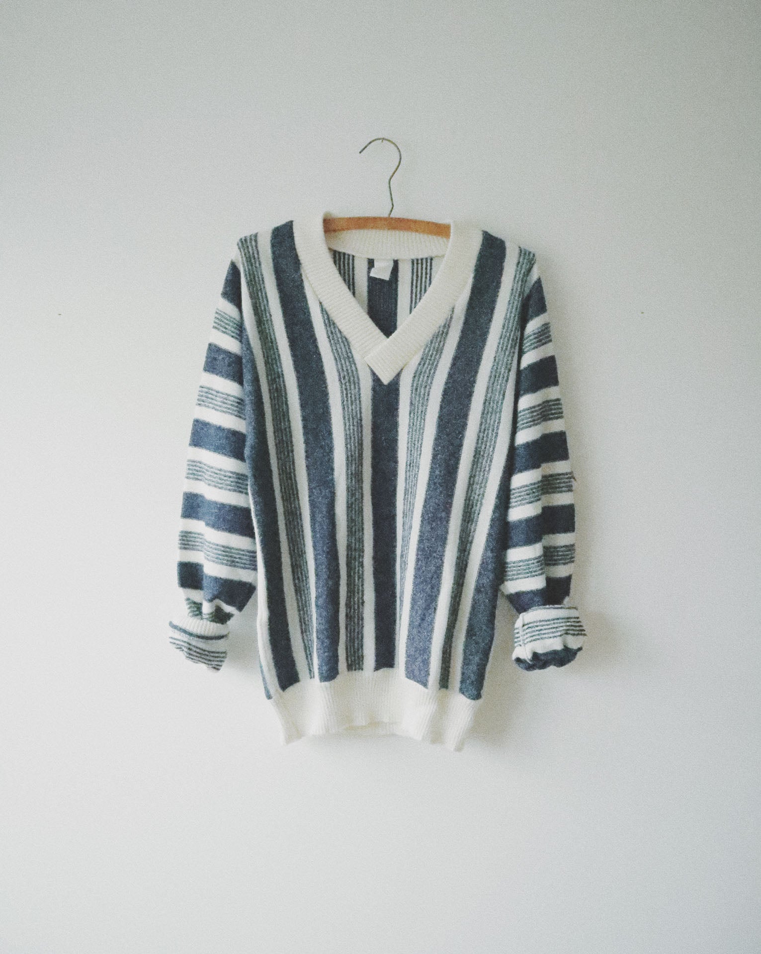 Striped Terry Pullover, Navy + Ivory