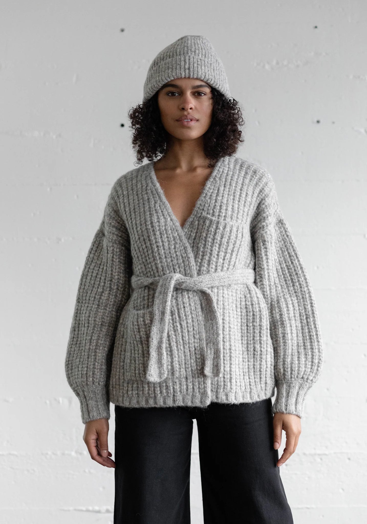 Sweater Coat Alpa Cotton, Undyed Ash