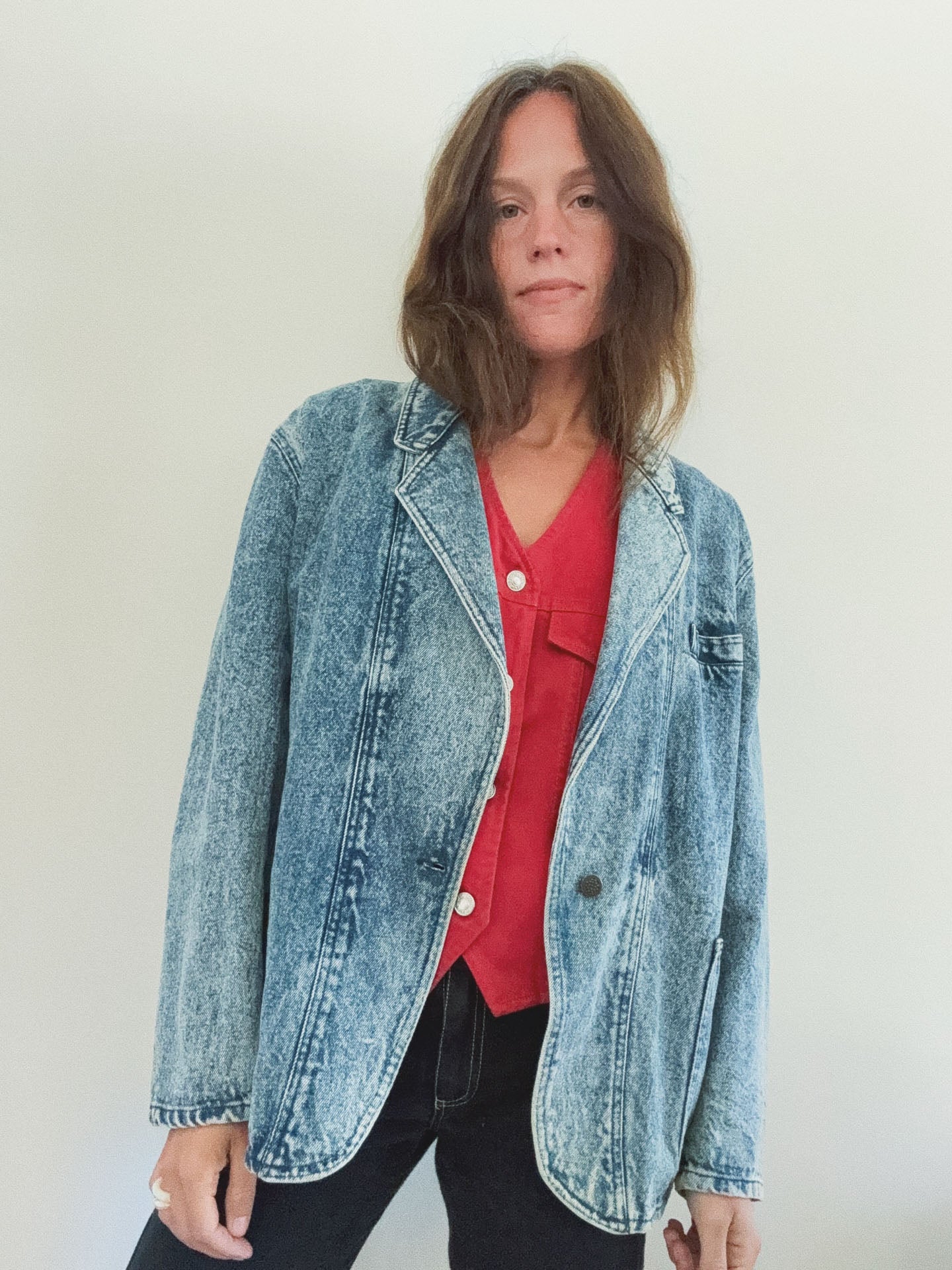 Denim Blazer, Acid Wash