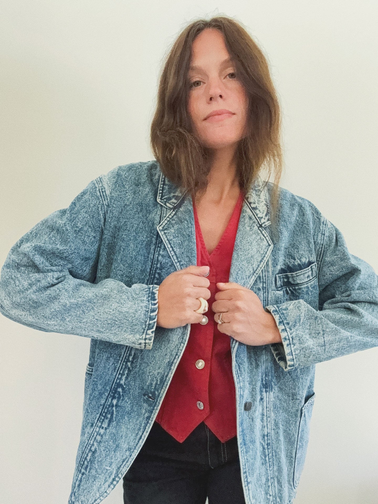 Denim Blazer, Acid Wash