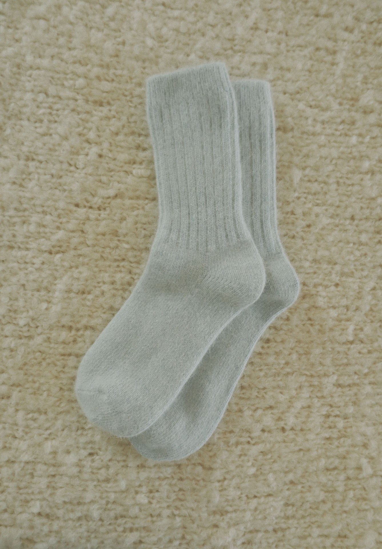 Angora Wool Socks, Sky