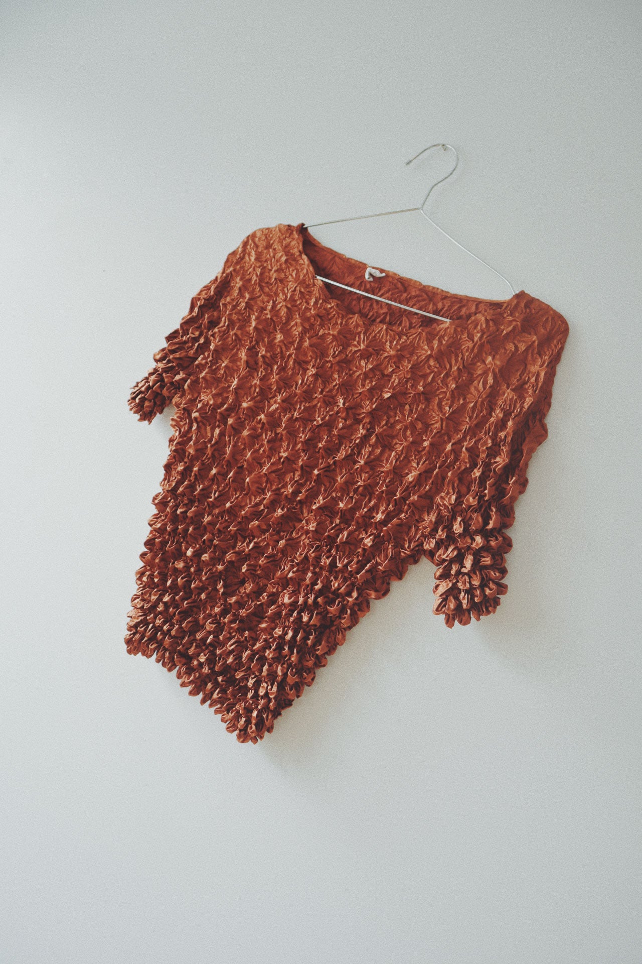 Popcorn Crinkle Top, Metallic Rust