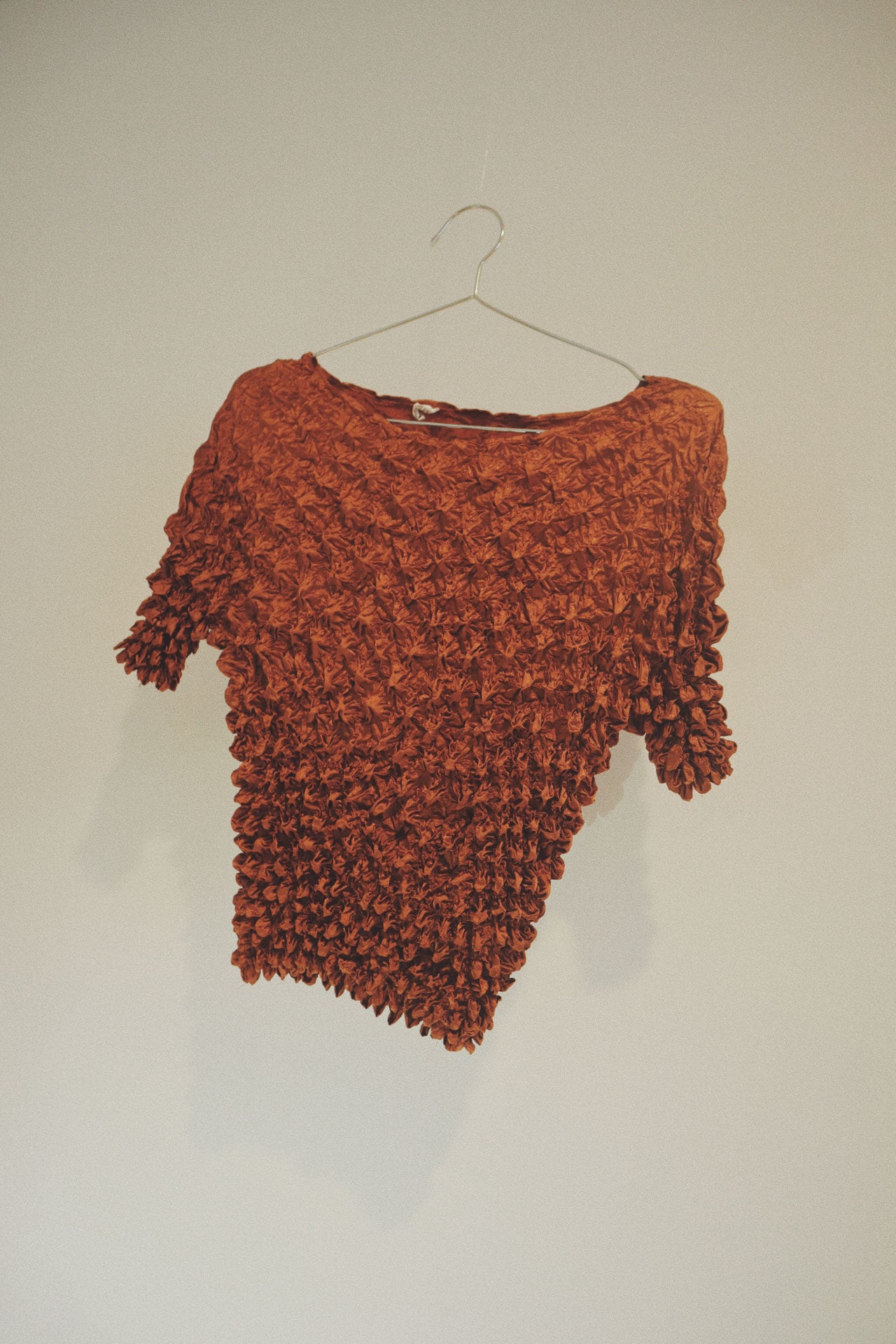 Popcorn Crinkle Top, Metallic Rust