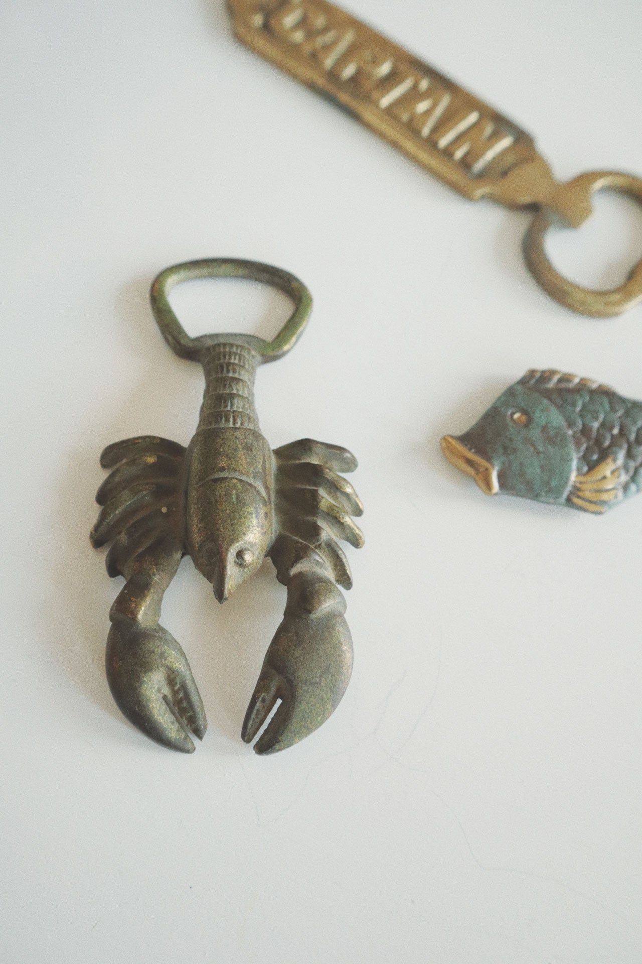 Vintage Bottle Opener, Embellished Brass - Lady Fish