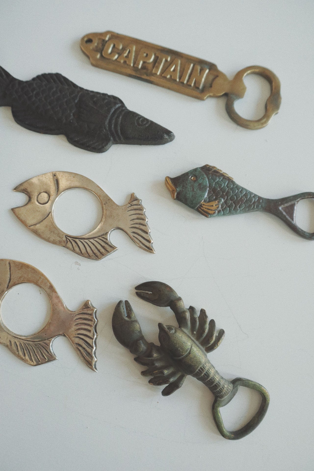 Vintage Bottle Opener, Embellished Brass - Lady Fish