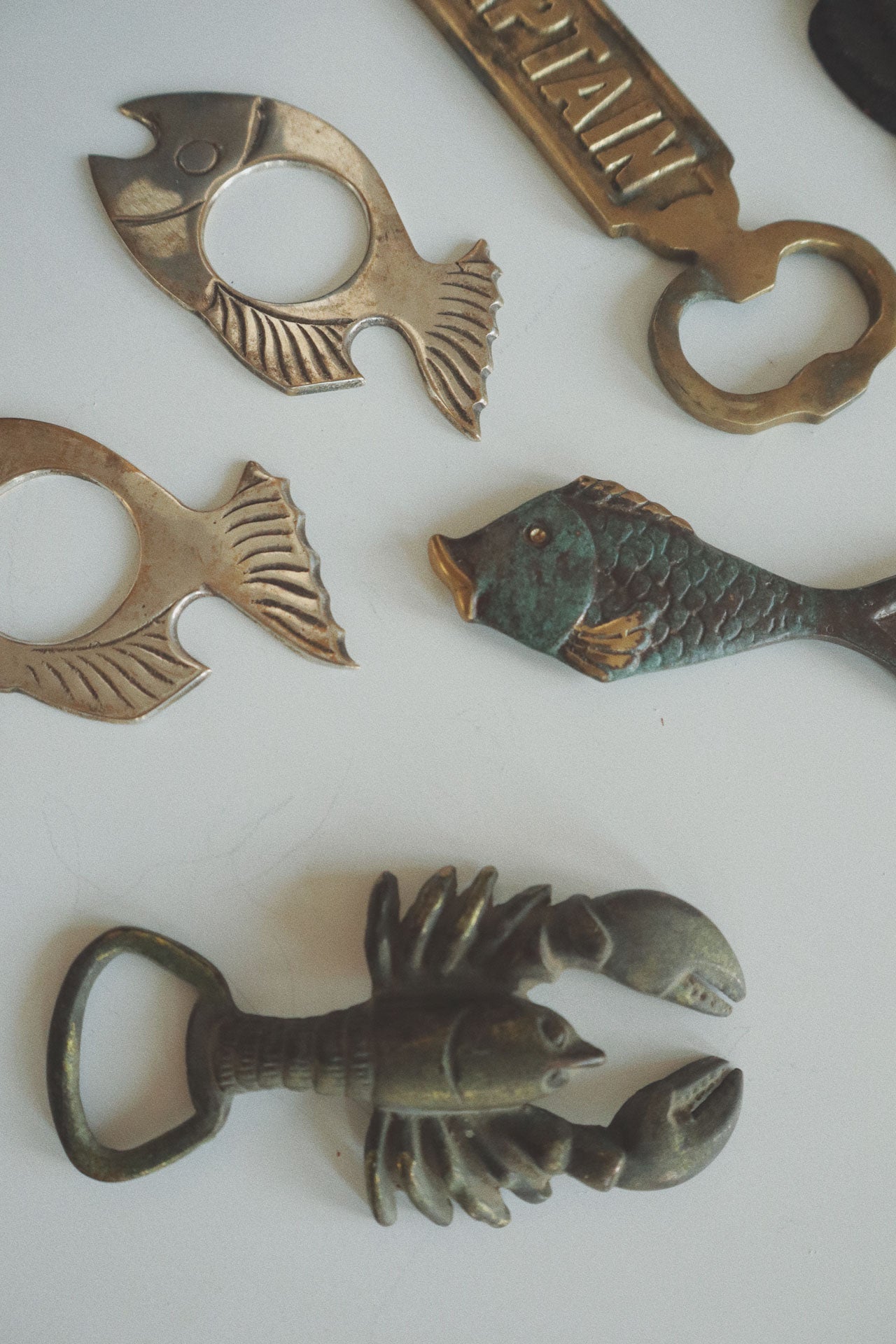 Vintage Bottle Opener, Embellished Brass - Lady Fish