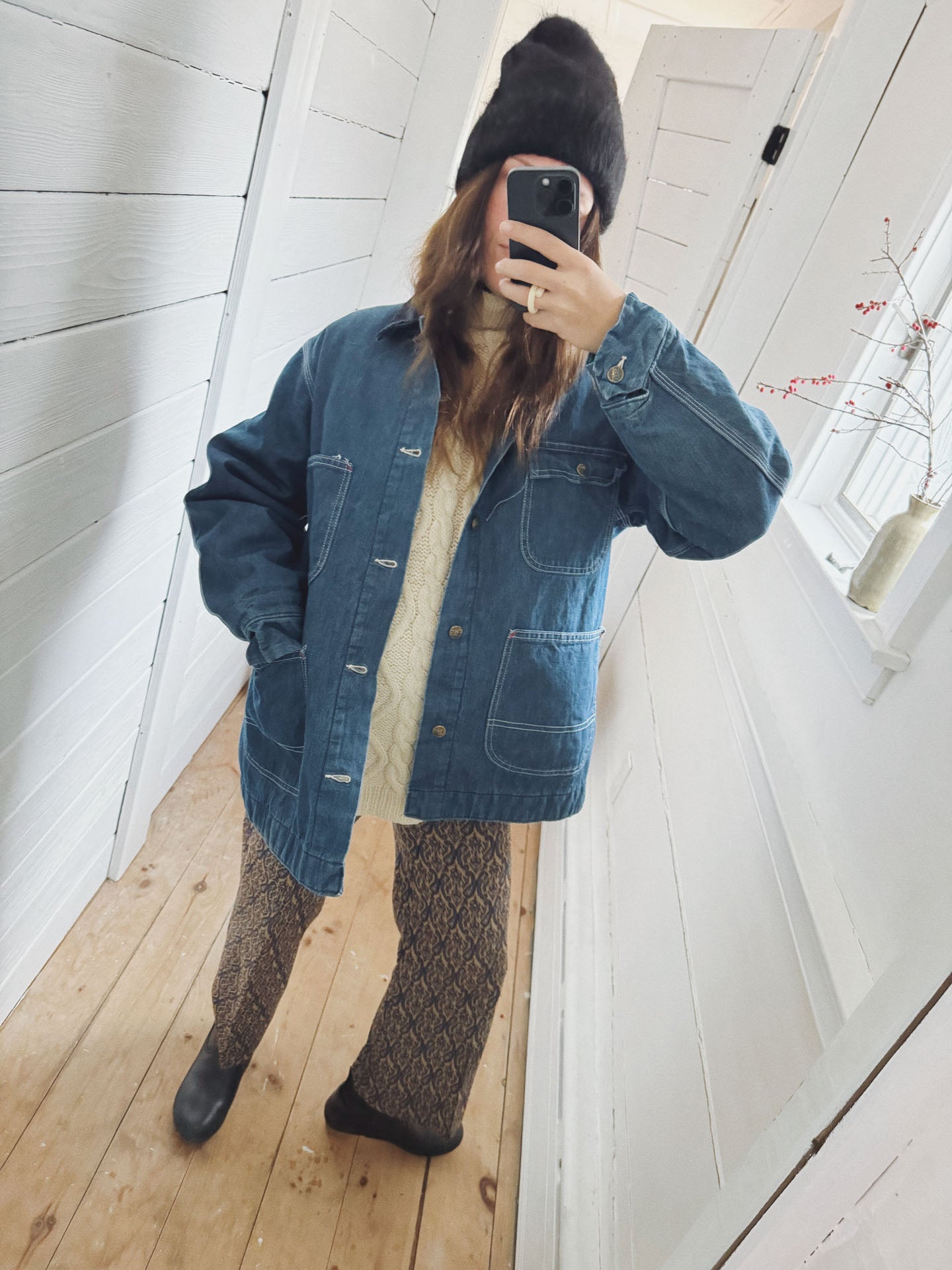 Denim Cord Collar Work Coat – Caus