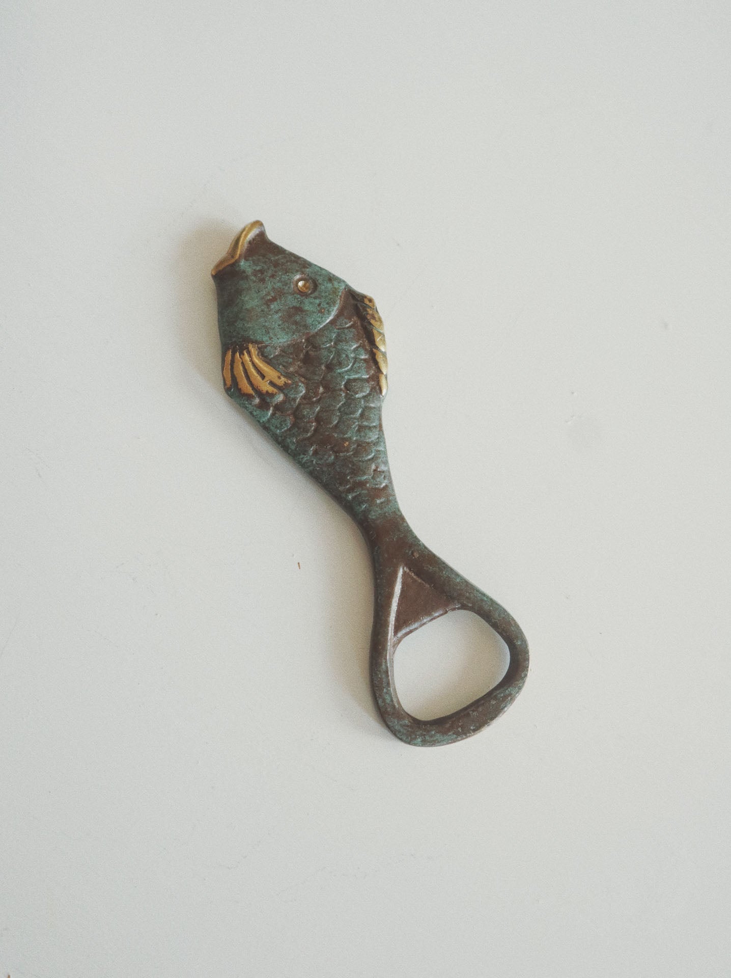 Vintage Bottle Opener, Embellished Brass - Lady Fish