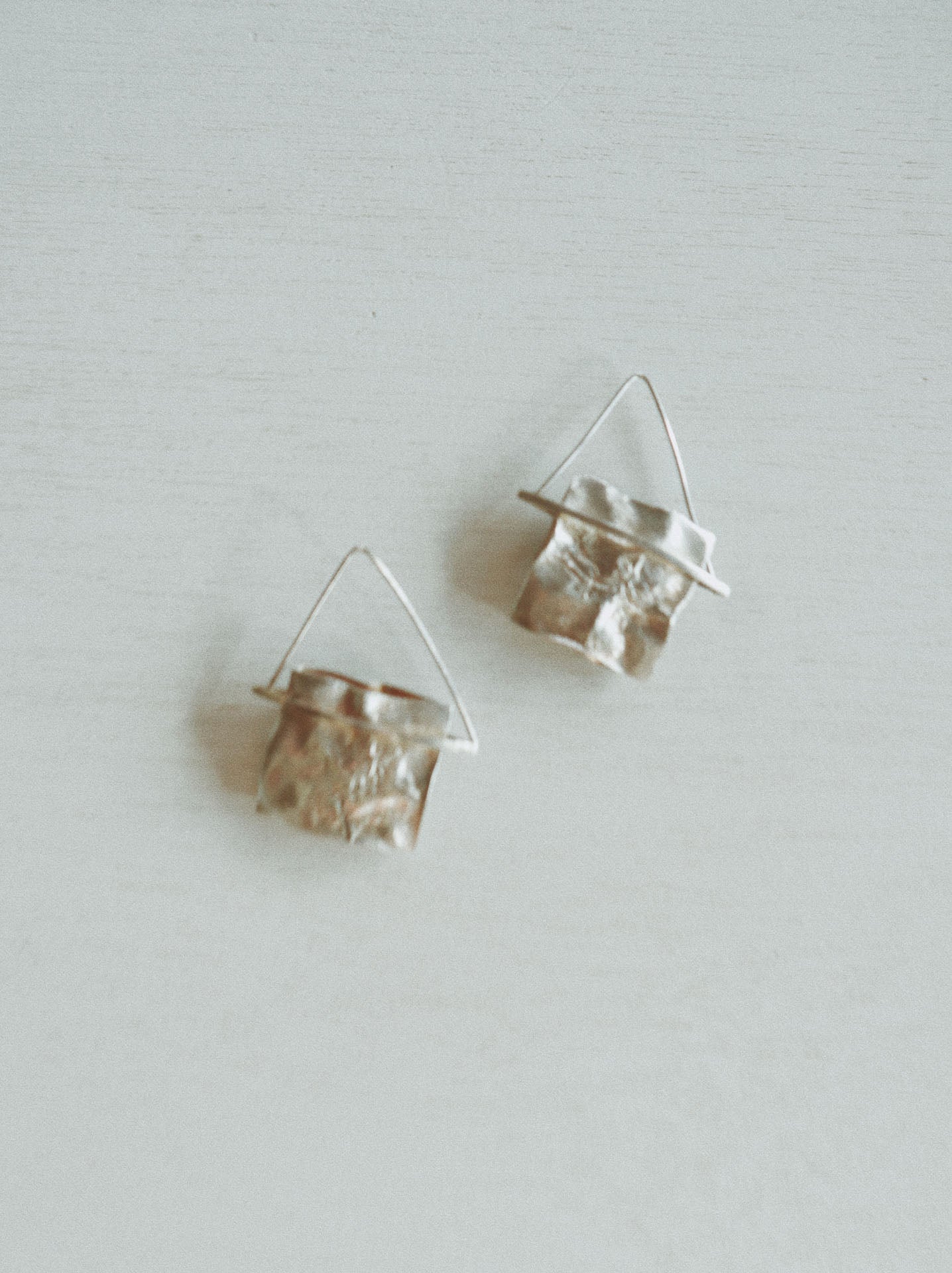 Vintage Crinkled Sculptural Sheet Earrings, Sterling