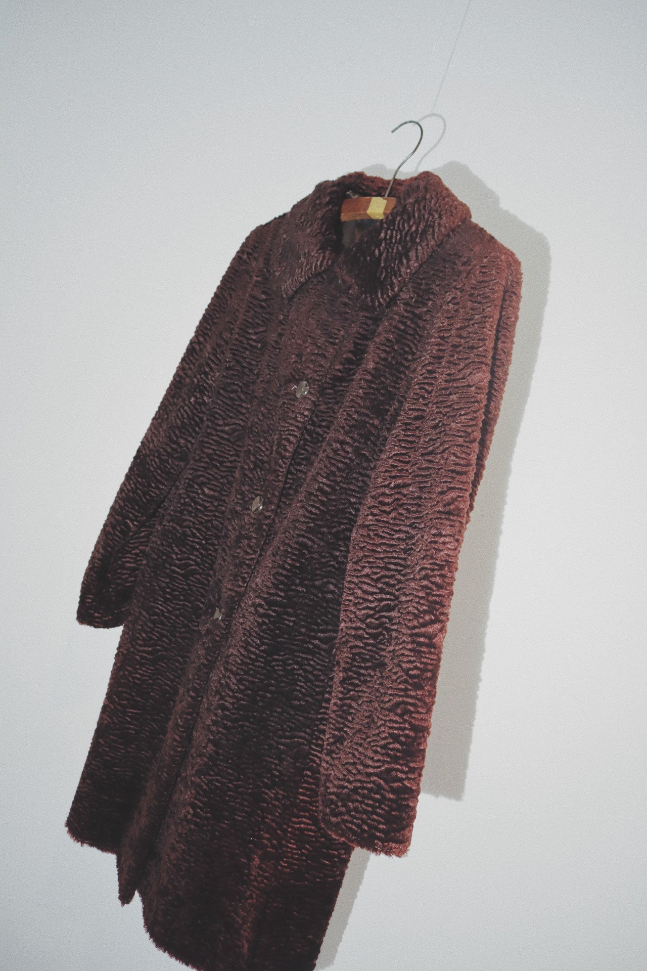 Wavy Textured Teddy Coat, Burgundy