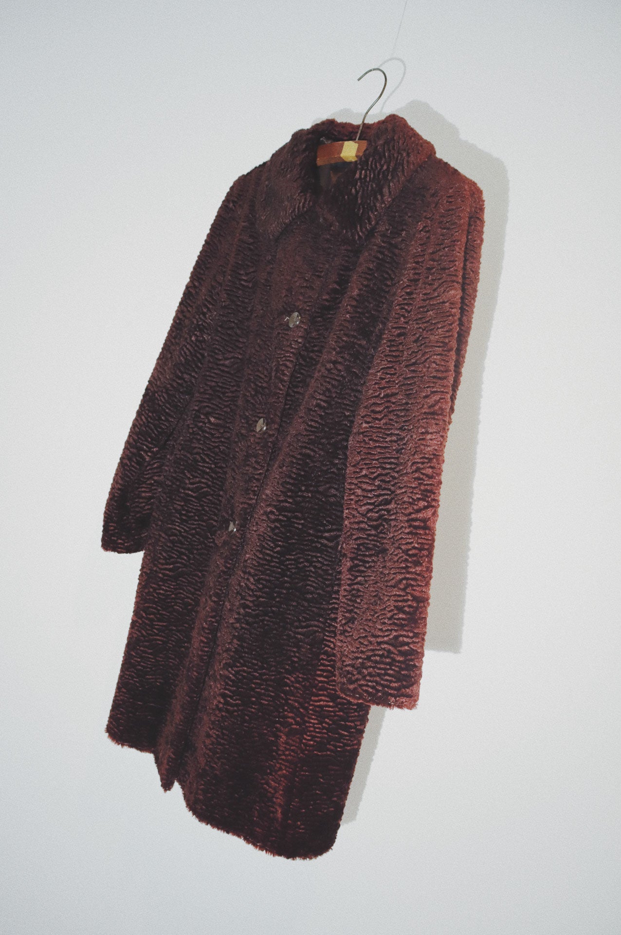 Wavy Textured Teddy Coat, Burgundy