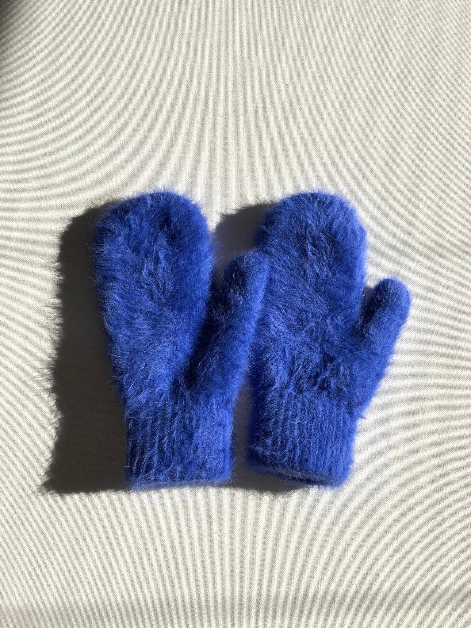 FLUFFY ANGORA MITTENS - crystal brights