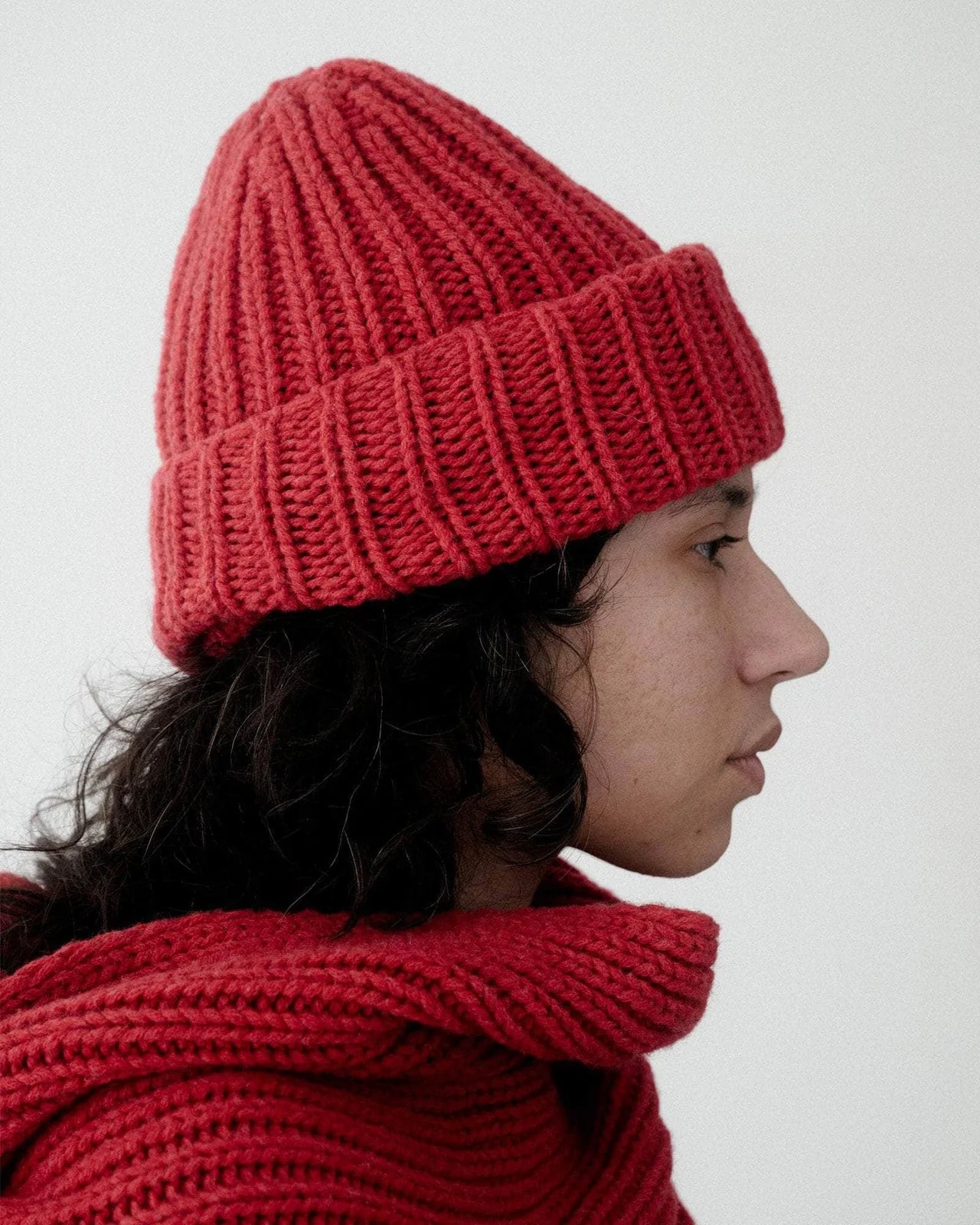 Mea Ribbed Beanie, Red