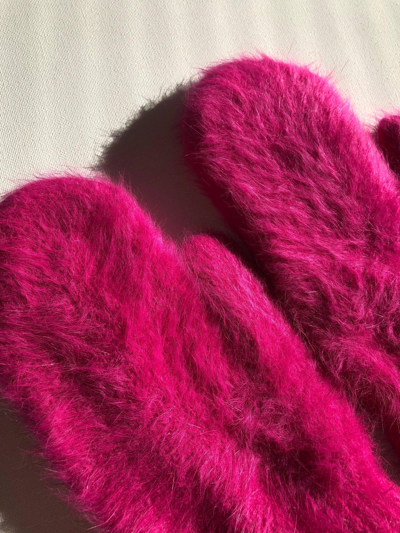 FLUFFY ANGORA MITTENS - crystal brights