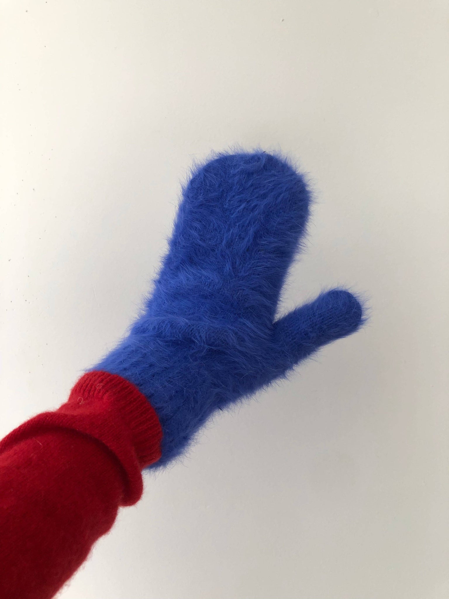 FLUFFY ANGORA MITTENS - crystal brights